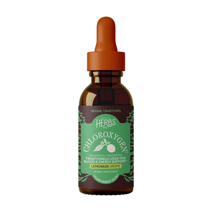 Herbs Etc. ChlorOxygen Chlorophyll Concentrate Lemonade Drops - High-Potency Liquid Chlorophyll Drops - Detoxifying & Deodorizing - Skin, Gut & Energy Support - Gluten-Free - 1 fl oz (66 Servings)