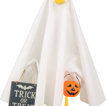 Aymolas Halloween Goose Outfit Ghost Porch Outfits Yard Statue Clothes Silly Lawn Goose Costume for 23'' Plastic/Cement Statues Patio Lawn Decor