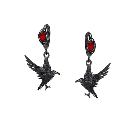 MASW Original Design Gothic Earrings Hip Hop Black Crow Pendant Earrings Fashionable Women's Accessories M3353