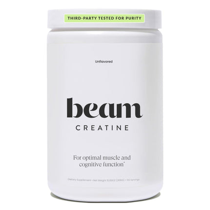 Beam Creatine Monohydrate Powder – 5g Micronized Creatine Monohydrate, Third Party Tested Creatine for Women & Men, Muscle Strength, Growth, Recovery & Cognitive Support, Unflavored, 100 Servings