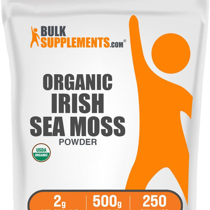 BulkSupplements.com Organic Irish Sea Moss Powder - Sea Moss Supplement, Superfood Supplement - Vegan & Gluten Free, 2g per Serving, 500g (1.1 lbs) (Pack of 1)