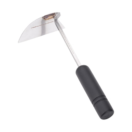 Nisaku NJP100 Nejiri Gama Handheld Weeder-Scraper-Hoe, Japanese Stainless Steel 4-Inch Blade Width, 4.5-Inch Black Lacquered Beech Wood Handle