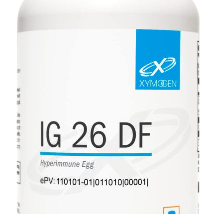 XYMOGEN IG 26 DF - Dairy-Free Immunoglobulin Capsules for Intestinal & Immune System Support - Hyperimmune Egg-Derived Immunoglobulins - 120 Capsules