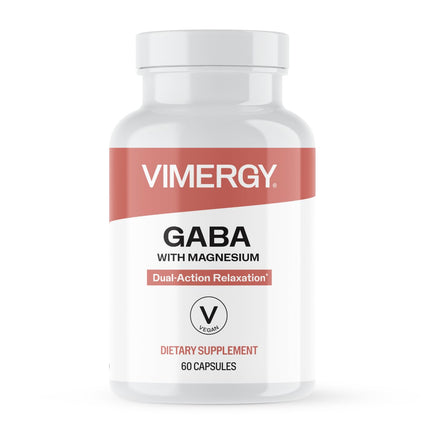 VIMERGY GABA with Magnesium – Supports Nervous System Function – Promotes Relaxation – Kosher, Vegan & Gluten-Free – 60 Capsules