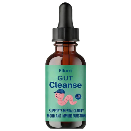 ELLORA Gut Cleanse Liquid Drops – 11 Natural Ingredients Including Black Walnut Hull, Oregano & Licorice Root – Supports Digestive Balance, Gentle Cleanse & Immune Support (1)
