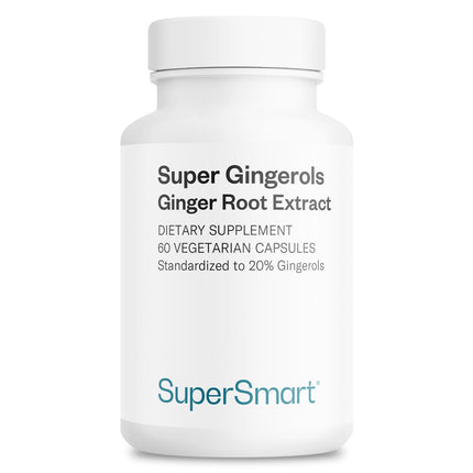 Supersmart - Super Gingerols 400mg per Day (High Potency 20% Gingerol) - Ginger Root Extract Supplement | Non-GMO & Gluten Free - 60 Vegetarian Capsules