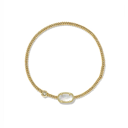 Kendra Scott Grayson Stretch Bracelet, 14k Gold Plated Brass, Mother-of-Pearl, Fashion Jewelry for Women