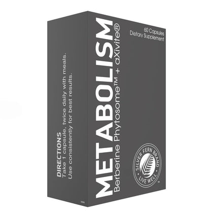 Silver Fern Brand Metabolism Supplement + Berberine Phytosome & aXivite – Supports Function & Wellness – 60 Capsules