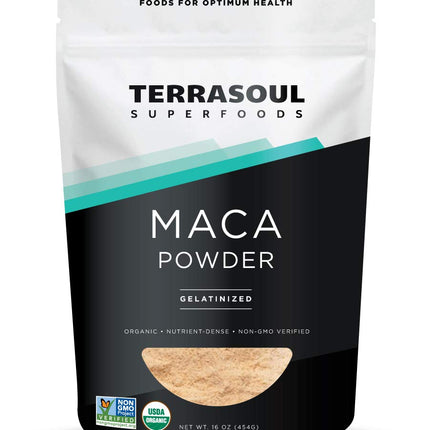 Terrasoul Superfoods Organic Gelatinized Maca Powder, 16 Oz, Hormone Balance, Energy Boost, and Superfood Smoothies with Peruvian Maca Root, Gelatinized for Easy Digestion