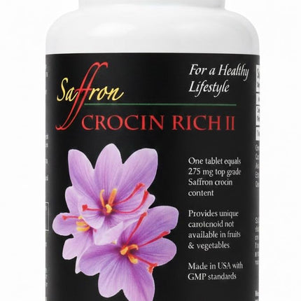 Crocin Rich II Mobility & Nerve Support Supplement High-Potency Crocin (Saffron Active Compound) for Joint Comfort, Movement, Balance, Vision, Mental Clarity, Vitality & Healthy Aging | 60 Tablets