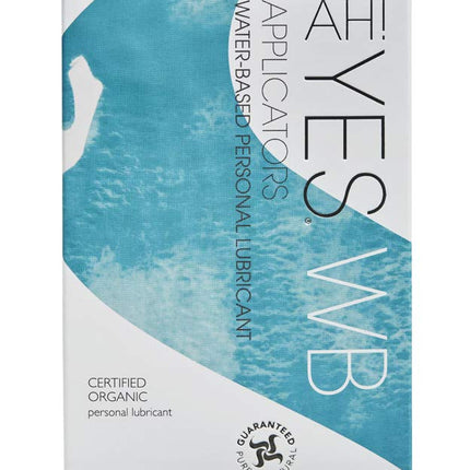 AH! YES® WB Water-Based Lubricant | Intensely Hydrating Water-Based Lube | Certified Organic | Made Without Hormones or Glycerine | pH Matched (6 x 0.17 fl oz Applicators)