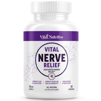 Vital Nerve Supplement – Alpha Lipoic Acid, Magnesium, CoQ10 – Vegan, Non-GMO, Gluten-Free, Sugar-Free, Dairy-Free – Daily Wellness & Comfort Support – 30-Day Supply