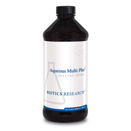 BIOTICS RESEARCH Aqueous Multi Plus Liquid Multi Vitamin and Mineral, Full Spectrum Vitamin and Mineral Formula, 16 Fluid Ounces