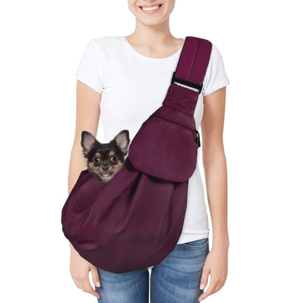 SlowTon Dog Carrier Sling - Thick Padded Shoulder Strap Adjustable Dog Carriers for Small Dogs, Puppy Carrier Purse for Pet Cat with Front Zipper Pocket Safety Belt Machine Washable, WR, M