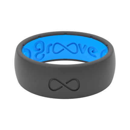 Groove Life Men's Silicone Ring, Rubber Wedding Band, Deep Stone/Blue 11