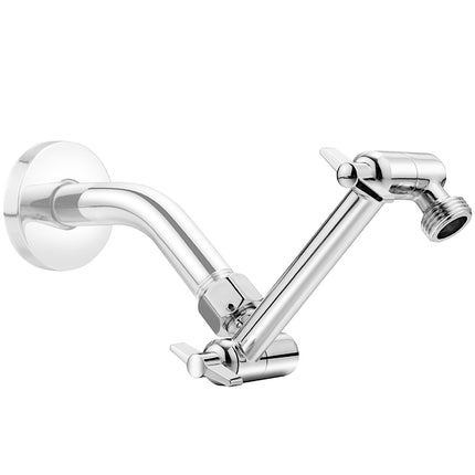 5 Inch Adjustable Shower Head Extension Arm, With Locking Set Screw, Singing Rain 304 Stainless Steel Chrome Angle Height Adjustable, Easy Install, G1/2 Universal Connector Compatible (Chrome Finish)