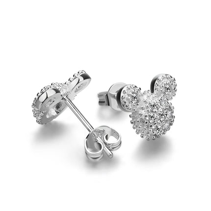 Fashion Women 925 Sterling Silver Stud Earrings Cute AAAA CZ Cubic Zirconia Little Bear Animals Stud Earrings Charming Female Fine Jewelry Gifts