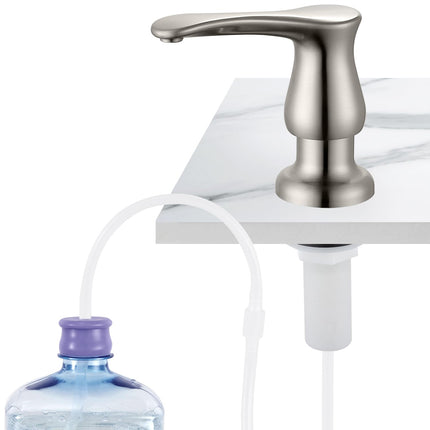 GAGALIFE Kitchen Sink Soap Dispenser Brushed Nickel, Under Sink Soap Dispenser with 40" Silicone Extension Tube, Say Goodbye to Frequent Refills