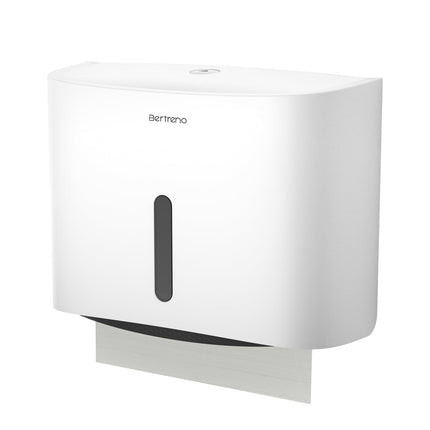 Bertreno Commercial Paper Towel Dispenser Wall Mount Paper Towel Holder Large Capacity C Fold Hand Towel Dispenser Bathroom Tissue Dispenser (White)