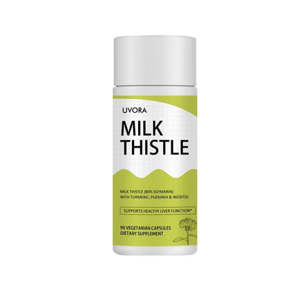 gmpdose Uvora - Milk Thistle Detox.UVORA Milk Thistle Extract 300 mg, Extract with Vitamin C, Inositol & Pueraria, Liver Detox Support, Antioxidant Support, 90 Capsules