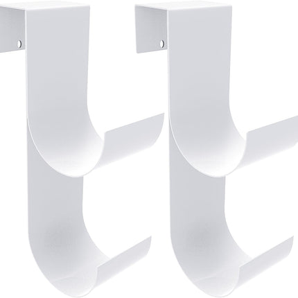 codree 2 PCS Pool Fence Hooks for Pool Equipment, White Heavy Duty Fence Hooks for Pool Poles, Slipe-on Fence Hanger for Pool Hose Pool Skimmer, Fit 3/4 Inch to 1-1/4 inch Railing
