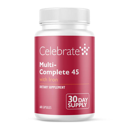 Celebrate Vitamins Bariatric Multivitamin with Iron 45 mg - Post Surgery Easy to Swallow Veggie Capsules for Gastric Sleeve & Bypass Patients, with Vitamin A, D & E, 1 Month Supply (60 Capsules)