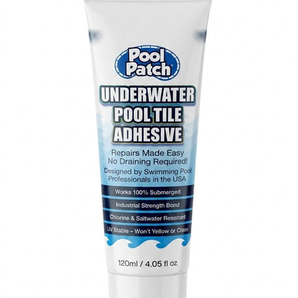 Pool Patch Underwater Pool Tile Adhesive (4 oz) – Waterproof Pool Tile Setting Paste – Professional Strength Adhesive for Ceramic, Mosaic & Stone – Works 100% Submerged, No Need to Drain Pool