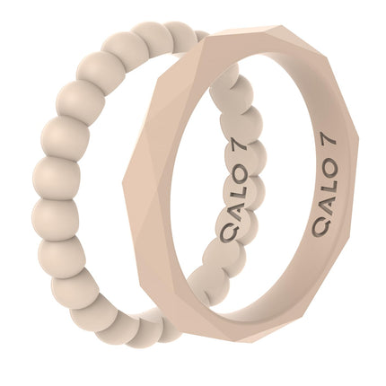QALO Stackable Rubber Engagement Rings for Women, Ivory, Size 5