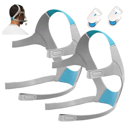 Jungle Care F20 CPAP Headgear Replacement Straps for ResMed Airfit/AirTouch with Magnetic Clips (2-Pack), Gray