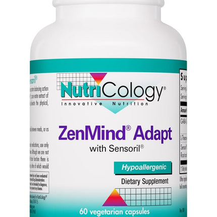 NutriCology ZenMind Adapt - 200 mg L-Theanine, 125 mg Ashwagandha & 550 mg GABA - Supports Stress Response and Calmness - Vegetarian Capsules - Hypoallergenic Formula - 30 Servings - 60 Capsules