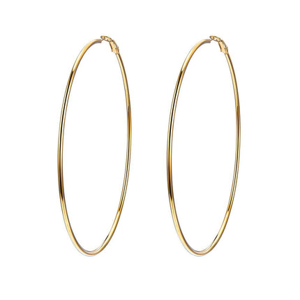 18K Gold Plated Hoop Earrings for Women Statement Jewelry Circle Round Earrings