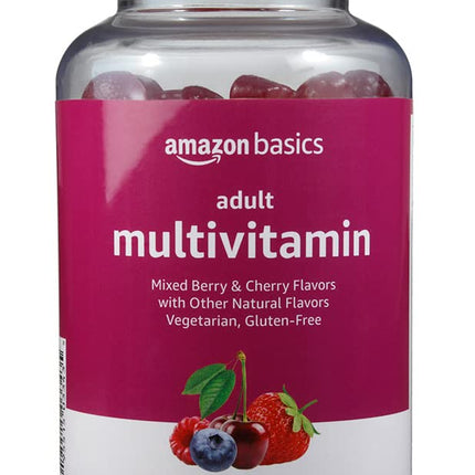 Amazon Basics Adult Multivitamin Gummies, Mixed Berry & Cherry Flavors, 150 Count, 75-Day Supply, Pack of 1 (Previously Solimo)