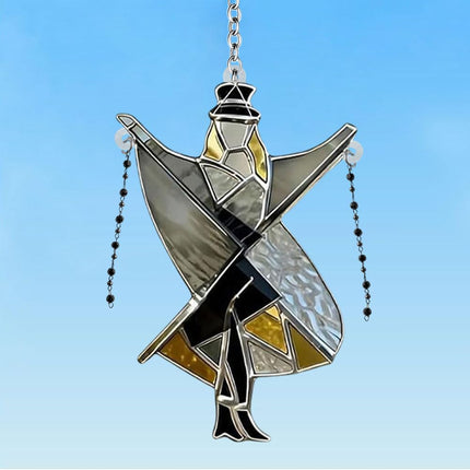 2026 New Dancing Lady Inspired Stained Glass Spinner, Stained Glass Wind Spinner, Sunlight Catcher, Self-Assembly Boho Hanging Decor,DIY Sunlight Catcher for Window, Garden, Porch (1Pcs)