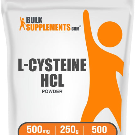 BulkSupplements.com L-Cysteine HCl Powder - NAC Supplement, Amino Acid Supplement - Gluten Free, 500mg per Serving, 250g (8.8 oz) (Pack of 1)