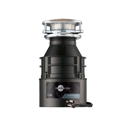 InSinkErator Badger 1 Garbage Disposal with Power Cord, Badger Series 1/3 HP Continuous Feed Food Waste Disposer