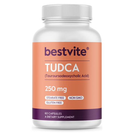 BESTVITE TUDCA 250mg (60 Capsules) (Tauroursodeoxycholic Acid) - No Stearates - Gluten Free - Non GMO