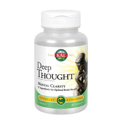 KAL Deep Thought - Nerve Function and Nervous System Health Support with Riboflavin (Vitamin B2) - DMEA, B Vitamins and Amino Acids Support for Women and Men - 30 Servings, 60 Tablets