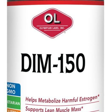 Olympian Labs DIM Diindolylmethane Supplement 150mg, 60 Caps Metabolize Estrogen Level, Prostate, Uterine, Cervical Health
