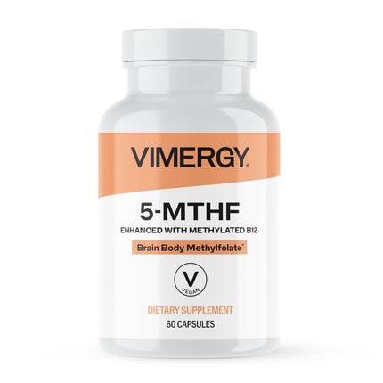 Vimergy 5-MTHF Capsules – 60 Servings (1 Capsule/Serving) 8500mcg L-Methylfolate Glucosamine and 500 mcg Vitamin B12 Supplement –Bioavailable Folate Supplement for Women and Men Vegan 5 mthf (60 ct)