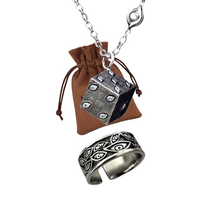 Mvaeizluex 2-Piece Anime Necklace & Ring Set for Cosplay Accessory, Fan Collectible Costume Jewelry