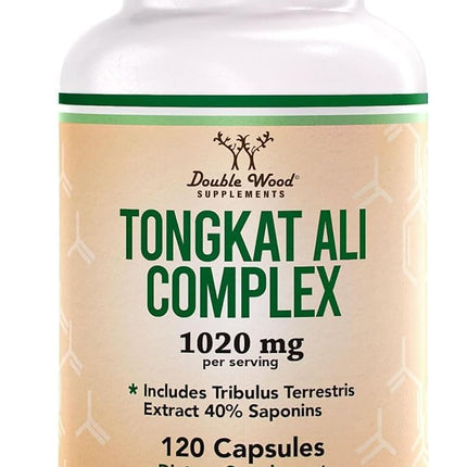 Tongkat Ali Extract - Ultra High Potency 200:1 - for Men (Longjack) Eurycoma Longifolia, 1000mg per Serving, 120 Capsules - with 20mg Tribulus Terrestris (Third Party Tested) by Double Wood