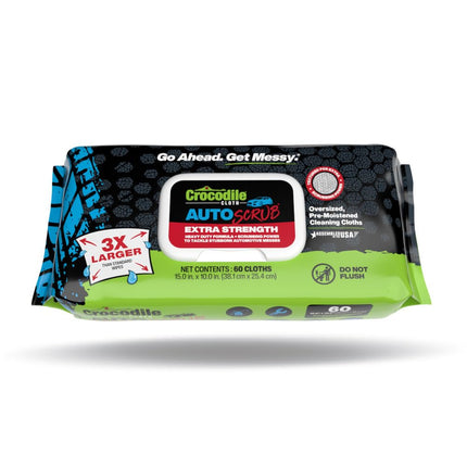 Crocodile Cloth AutoSCRUB Heavy-Duty Cleaning Wipes, 60 Count