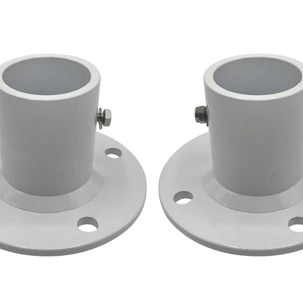 Poolzilla 2-Pack Deck Anchor Flange in White, Diameter of 1 7/8", Made of High Grade Cast Aluminum