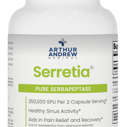 Arthur Andrew Medical, Serretia, Serrapeptase Formula for Muscle and Sinus Support, 30 Capsules