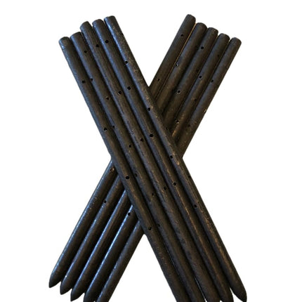 MCA 18" Round Steel Concrete Form Stakes (10 Pack) 3/4" Heavy-Duty Pointed with Holes – for Construction, Landscaping, Garden, Anchoring