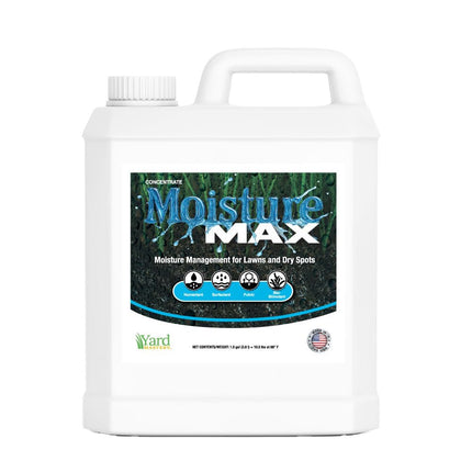 Liquid Lawn Moisture Manager with 4% Sea Kelp | Humectant + Soil Surfactant for Hydrophobic Soil, Dry Spots & Drought | 1 Gallon Concentrate, Covers 21,333 Sq Ft
