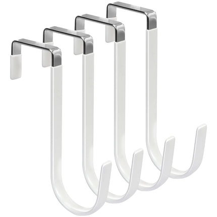 FYY Over the Door Hooks, Single-Hanger 4 Pack, Fits Doors 1 3/8" White