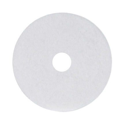 Boardwalk Polishing Floor Pads, 17" Diameter, White, 5/Carton