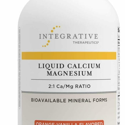 Integrative Therapeutics Liquid Calcium Magnesium 2:1 - Supplement for Bone Support* - Delicious Formula - Does Not Contain Sugar, Gluten or Dairy - Orange Vanilla, 16 oz (32 Servings)