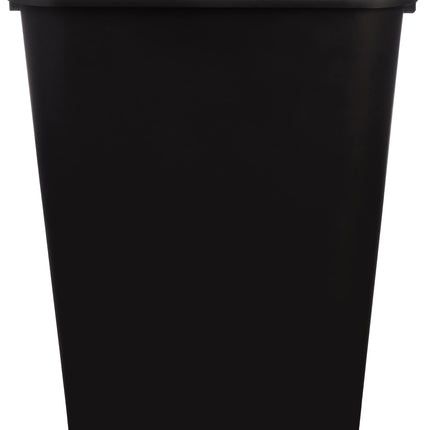 Amazon Basics Rectangular Plastic Office Wastebasket, Easy to Clean,15.5"L x 11.5"W x 20"H, 10 Gallon, Black, 2-Pack